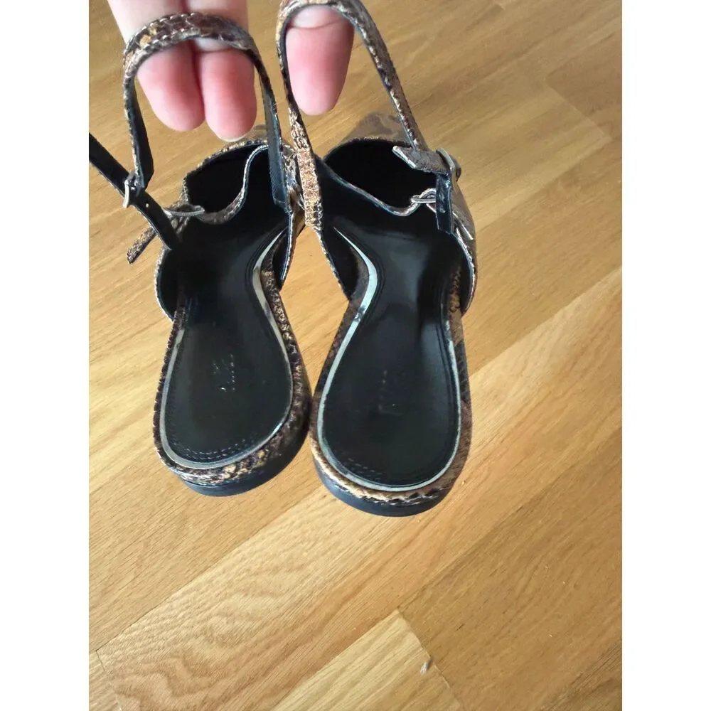PAIGE Whitley Leather Slingback Flats – Brown – Size 9 – New Without Box